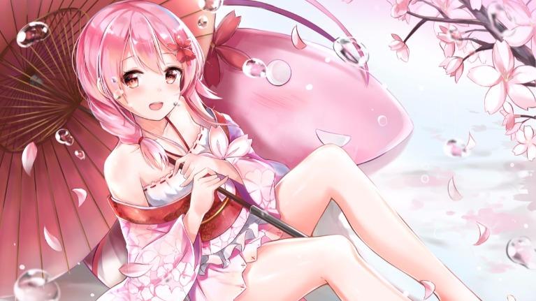 Pink haired anime girl